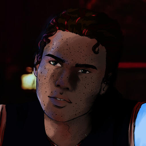 Danx Stralkost. Sp:Human, SC:light tan, A:35BBY, stands at 6'2", pretty lips and curly dark brown hair.