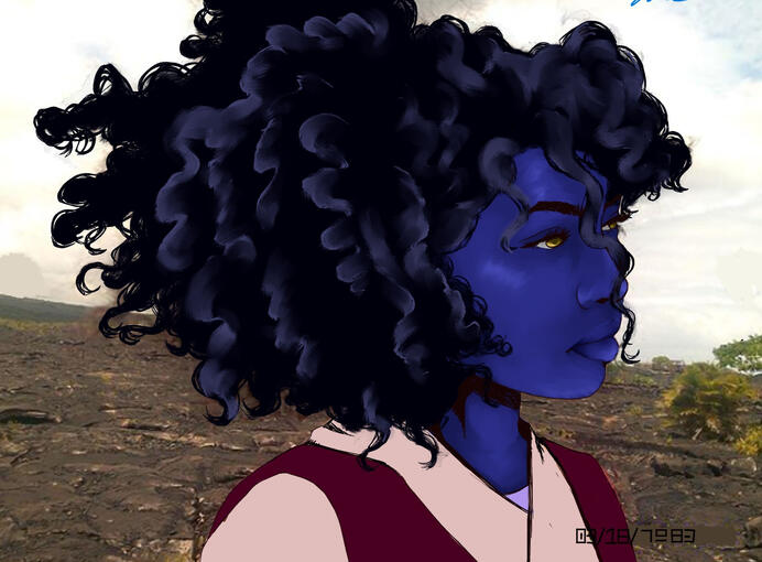 Tsarika Stralkost. Sp:Pantoran, SC:deep indigo, A:8BBY, micro-locks and spiral clan tattoos